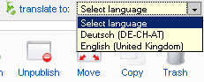 menu select language